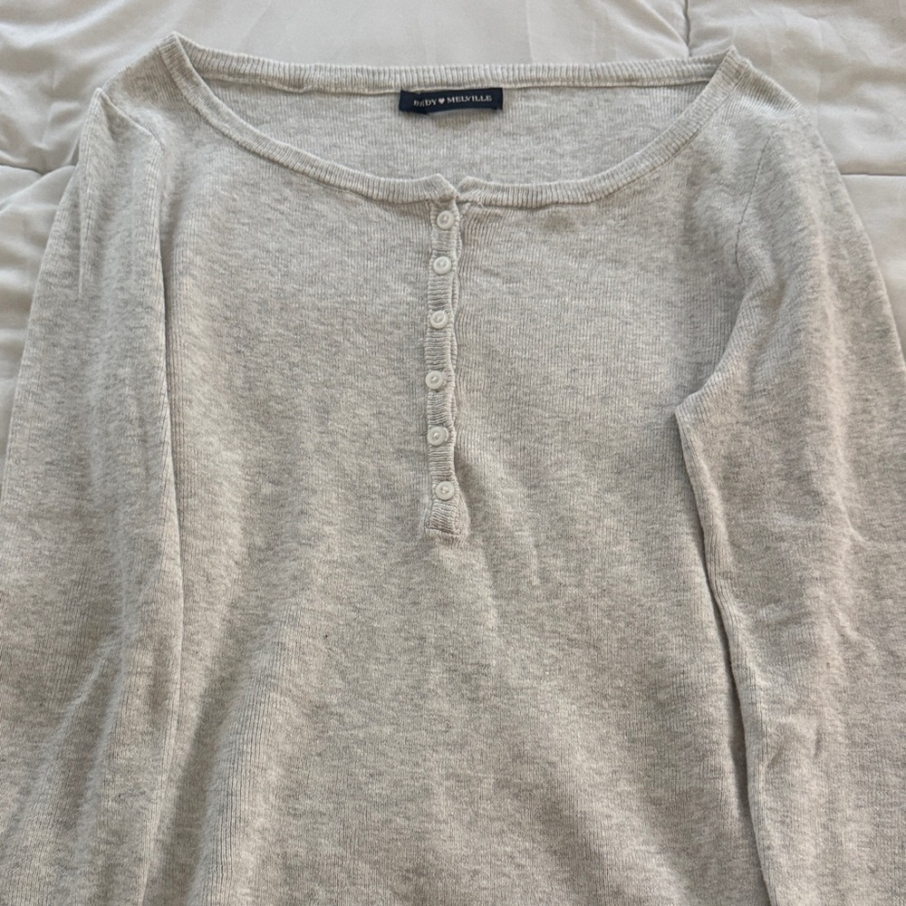 Brandy Melville Gray Long Sleeve Top